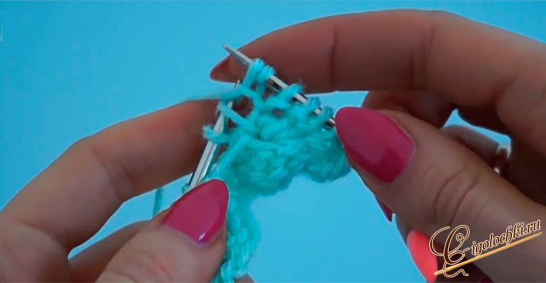 Ажурный узор спицами «Маргаритка» (Daisy Stitch) Вывязывание изнаночной петли с накидом