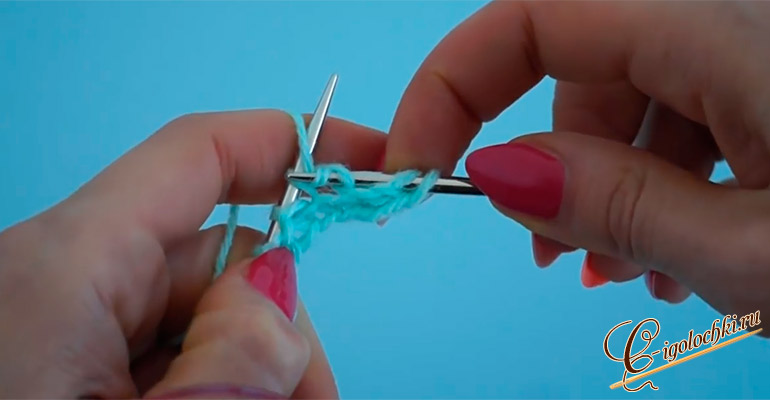 Ажурный узор спицами «Маргаритка» (Daisy Stitch) Провязывание изнаночной петли с накидом